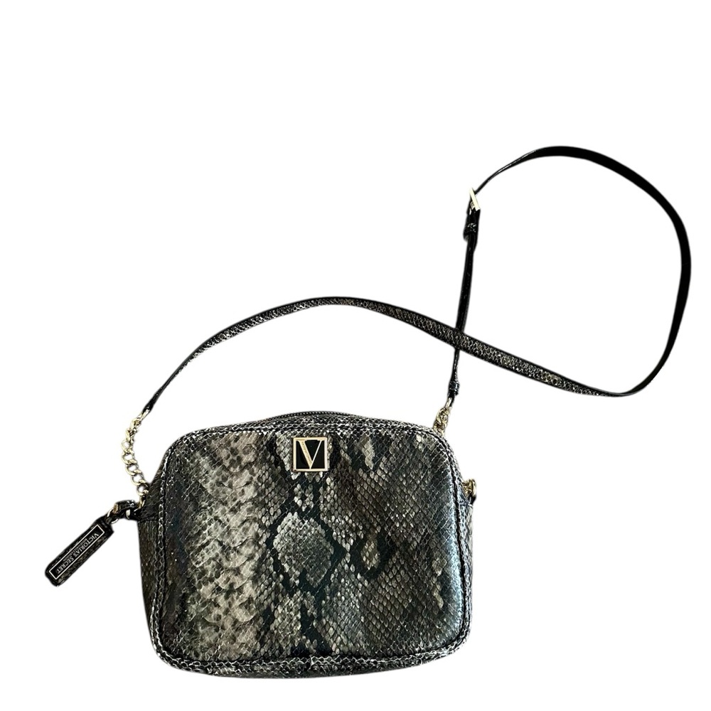 Victoria’s Secret Black and Gray Snakeskin Crossbody Bag